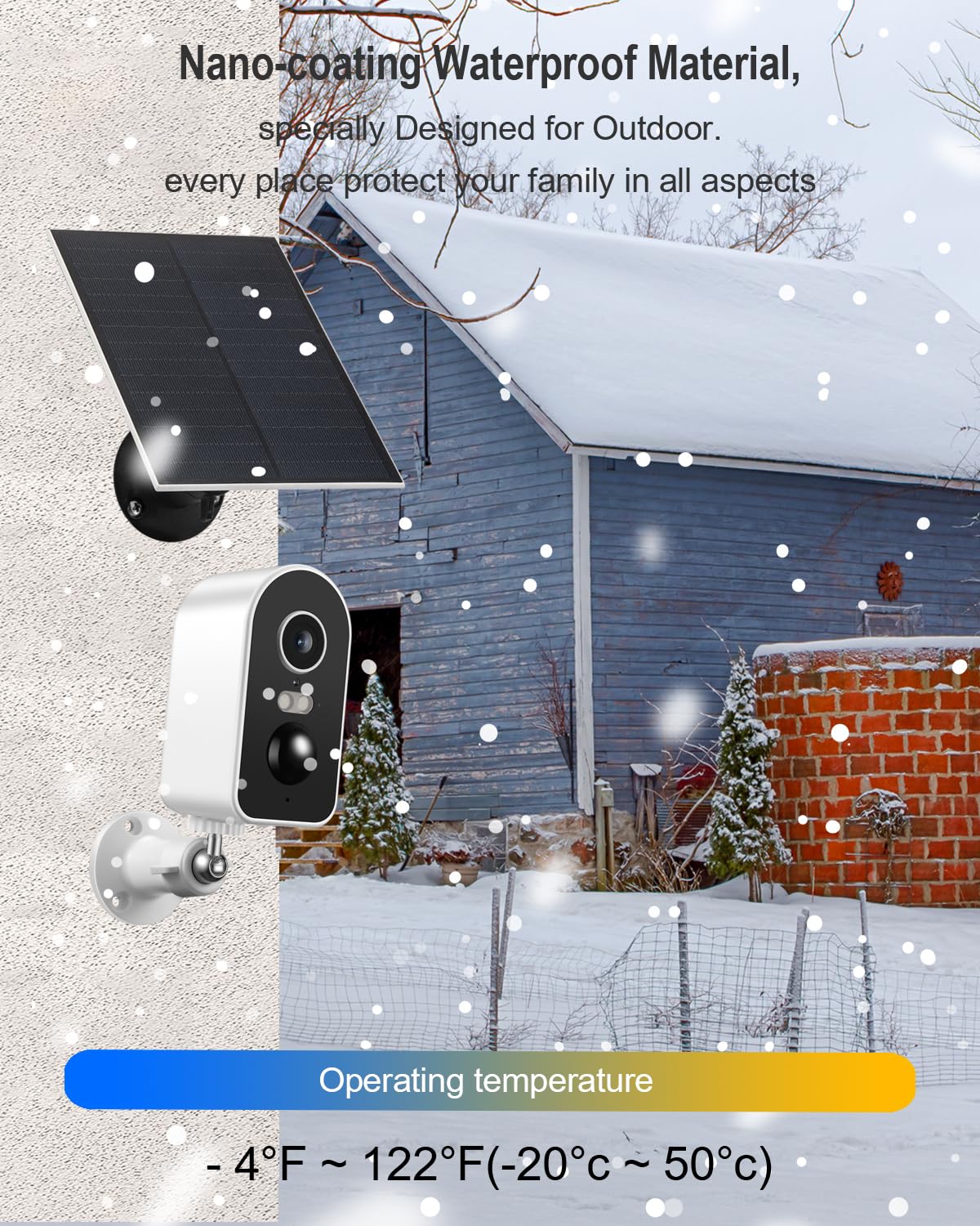 Solar Security Cameras Wireless Outdoor, Battery Powered 2K WiFi Cameras for Home Surveillance, PIR/AI Motion Detection, Waterproof, Color Night Vision, 2-Way Audio, (2 Pack)