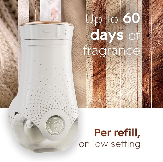 Glade PlugIns Air Freshener Starter Kit, Scented and Essential Oils for Home and Bathroom, Cashmere Woods, 4.02 Fl Oz, 2 Warmers and 6 Refills