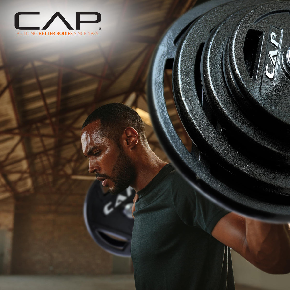 CAP Barbell 45 LB Cast Iron Olympic 2-Inch Grip Weight Plate - Single | Black