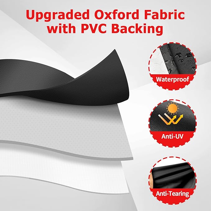 iCOVER Grill Cover, 65 inch BBQ Grill Cover for Outdoor Grill, Anti-UV & Fade Resistant Gas Grill Cover, Waterproof Barbecue Grill Covers for Weber, Char-Broil, Nexgrill and More, Black