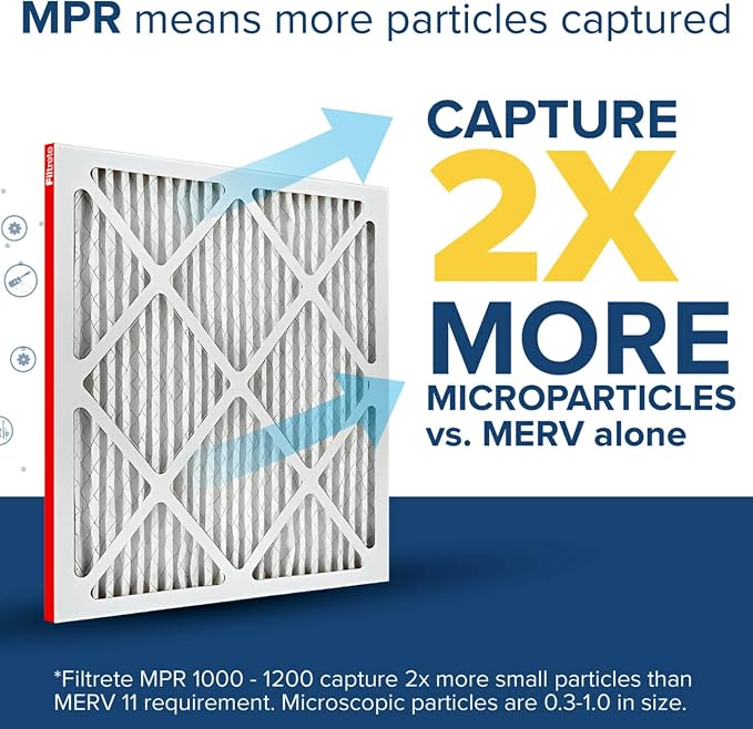 Filtrete 20x24x1 AC Furnace Air Filter, MERV 11, MPR 1000, Micro Allergen