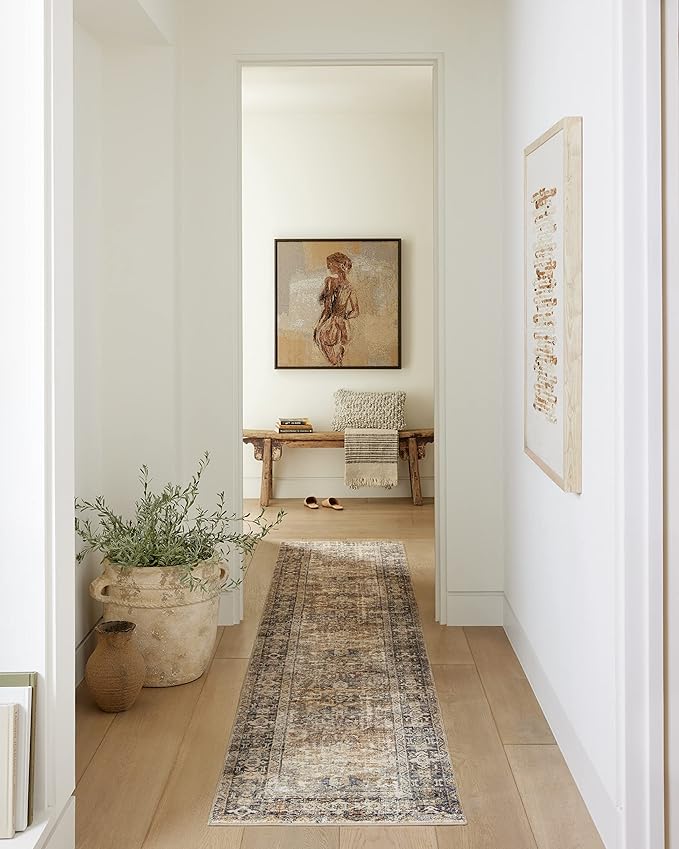 Loloi Amber Lewis Morgan Collection MOG-01 Sunset/Ink 2'-3" x 11'-6" 38" Thick Runner Rug feat. CloudPile, Neutral, Room Décor, Vintage Inspired, Livingroom, Bedroom, Dining Area