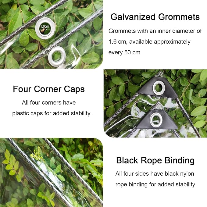 Transparent Tarpaulin Side Panels, Outdoor Clear Tarp Curtains