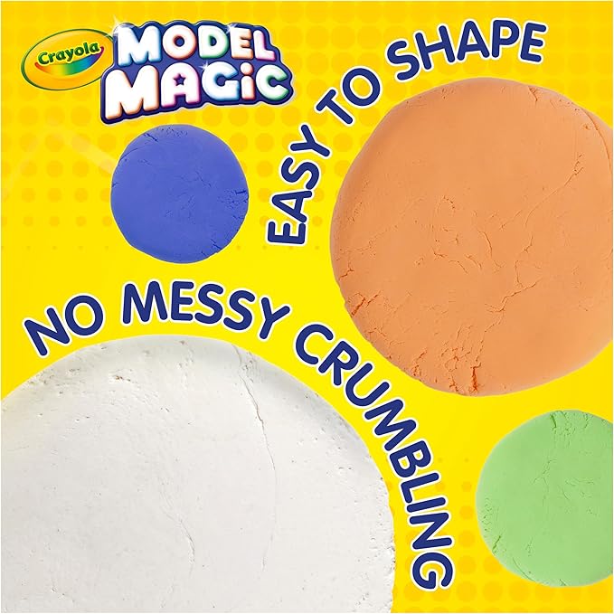 Crayola Model Magic White, 4‑Pack (8 oz Each), Air‑Dry Modeling Material for Kids, Soft Sculpting & Craft Clay Alternative, Reusable Art Material, Ages 3+