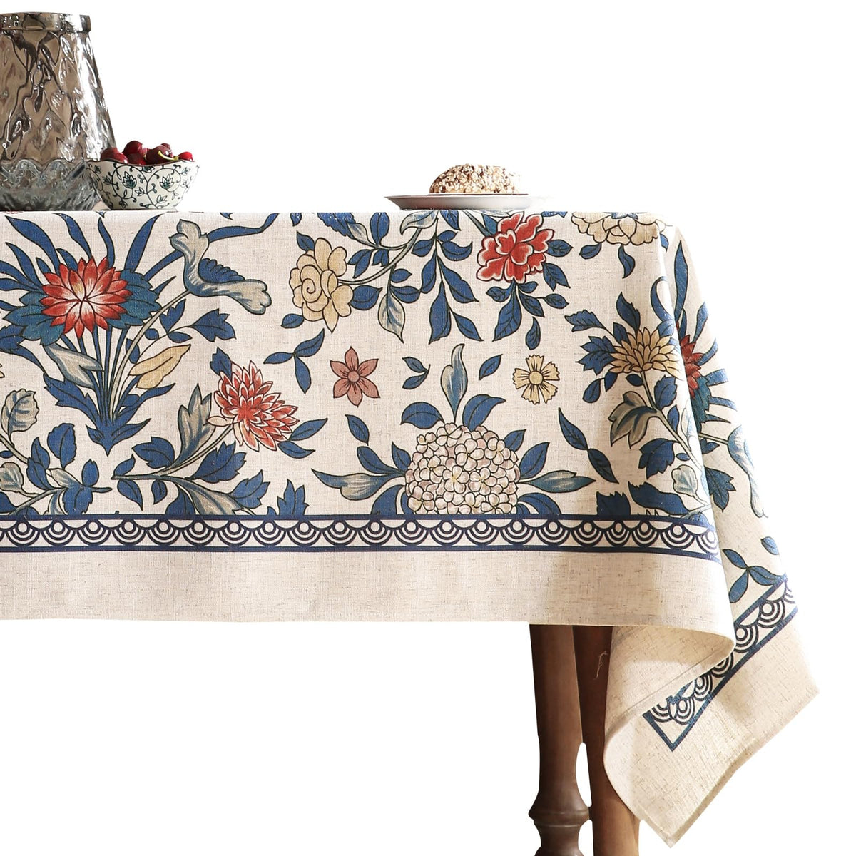 patdrea Vintage French Linen Tablecloth,Rectangular,87"x55"-Wensel