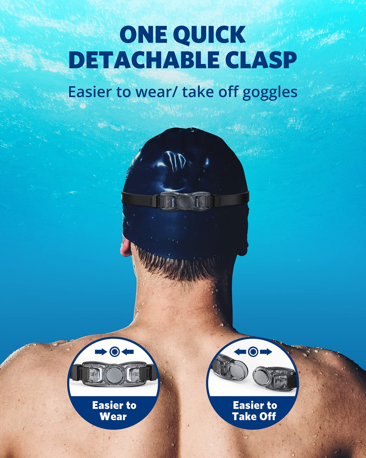 Aegend Swim Goggles, 2 Pack Swimming Goggles No Leaking Adult Men Women Youth, UV Protection, Anti Fog, Light Black & Deep Black