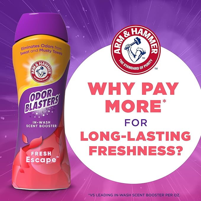 ARM & HAMMER Odor Blasters In-Wash Scent Booster, Laundry Scent Booster Fresh Escape scent, 24 Oz