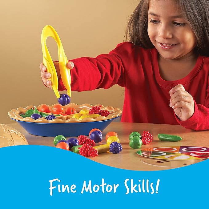 Learning Resources Super Sorting Pie - Sorting and Matching, Fine Motor Skills, Food Toys, Color Recognition, Counting Game, Preschool, Toddler Math Manipulatives, Gifts for Boys and Girls