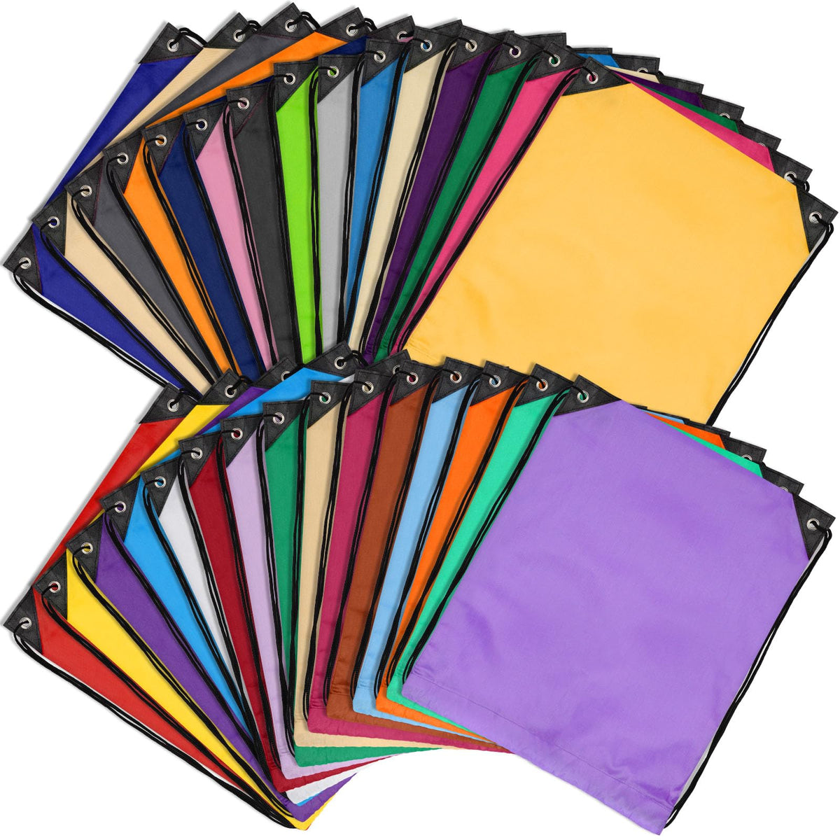 Grneric 25 Pieces Drawstring Bags Bulk Drawstring Backpack Draw String Bag Cinch Sack for Gym Traveling Yoga Outdoor Sports (25 Colors)