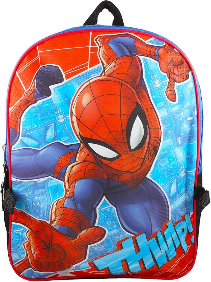 Spiderman Backpack and Lunch Bag Set - Marvel School Supplies Bundle with Stickers, Water Bottle, and More