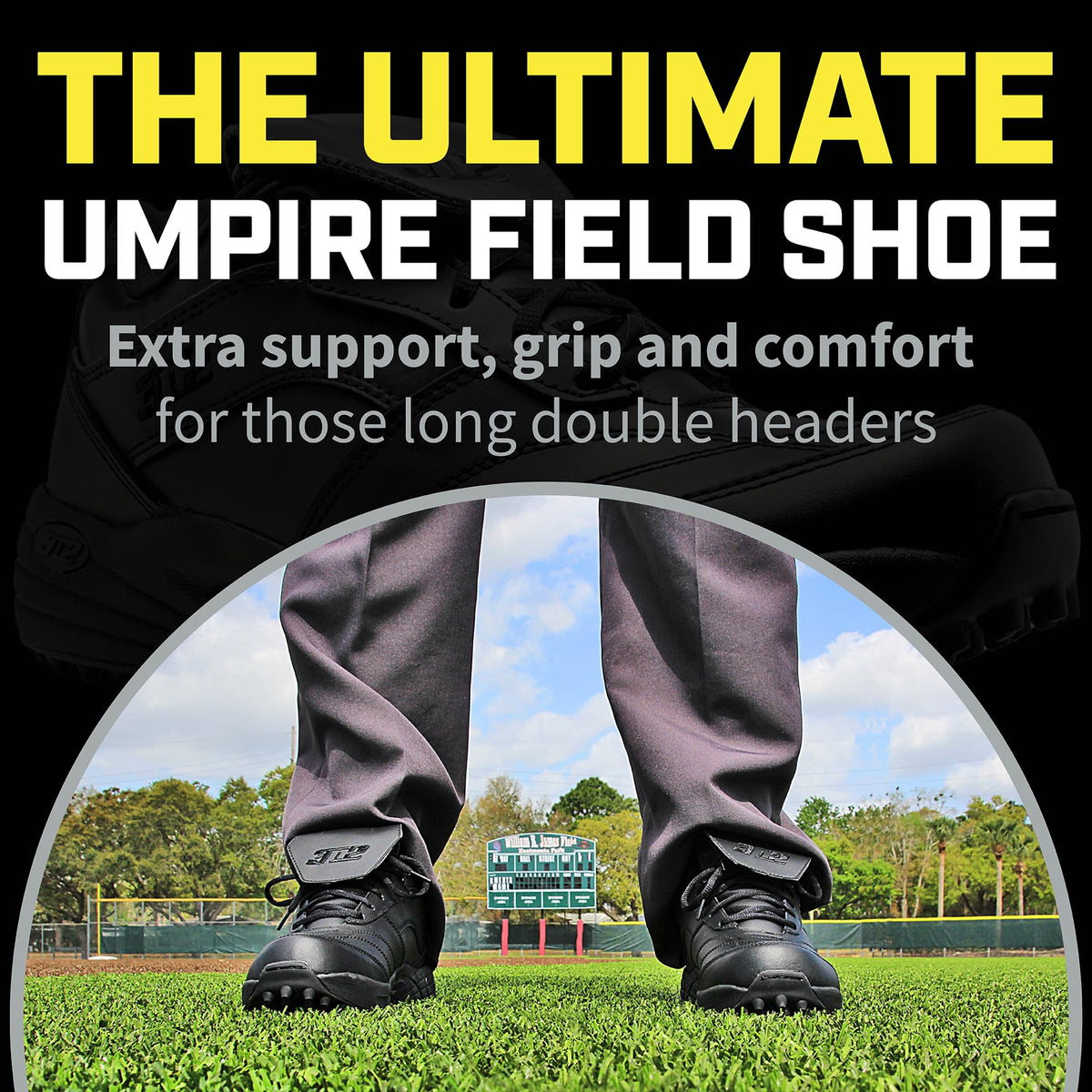 3N2 Men's Reaction Field Lo - Umpire Shoe Black 12 Wide