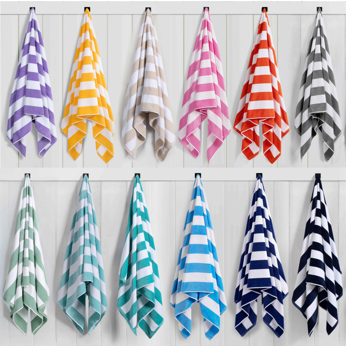 LULUHOME Large Oversized Beach Towel - Big Cotton 36 x 70 Inch Striped Pool Towel, Large Cabana Soft Swimming Towel for Adult Men Women,Grey