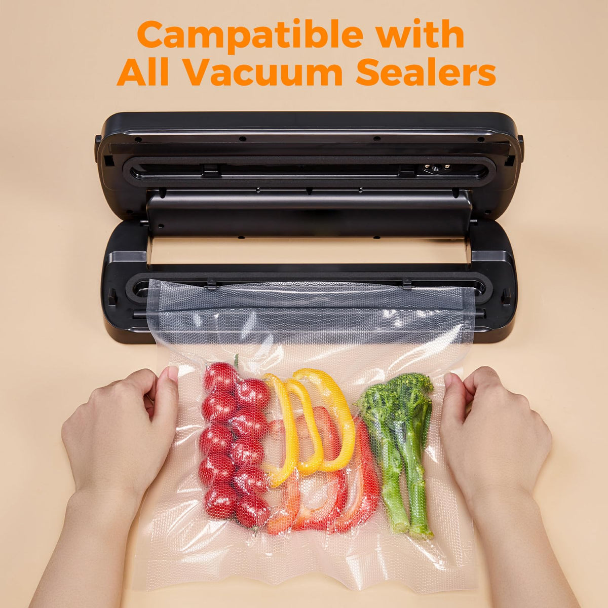 Wevac Vacuum Sealer Bags for Food 11x16 6 Rolls, Fit Food Saver Machines