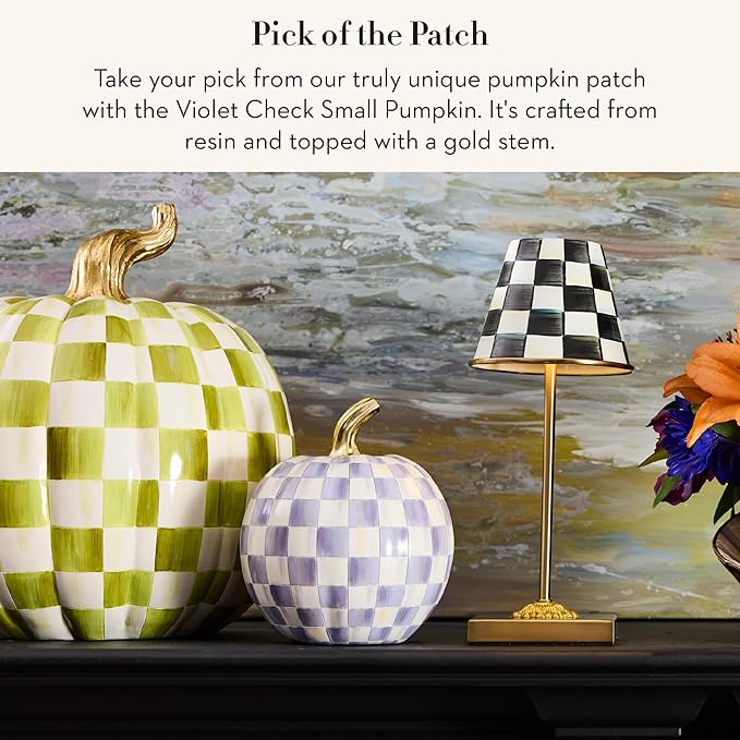MACKENZIE-CHILDS Violet Check Small Pumpkin