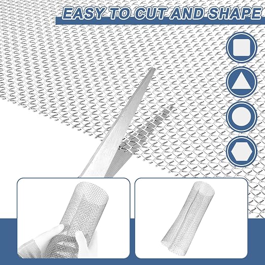 uxcell 8 Mesh 39" x 10" Woven Wire Mesh, 316 Stainless Steel Air Vent Filter