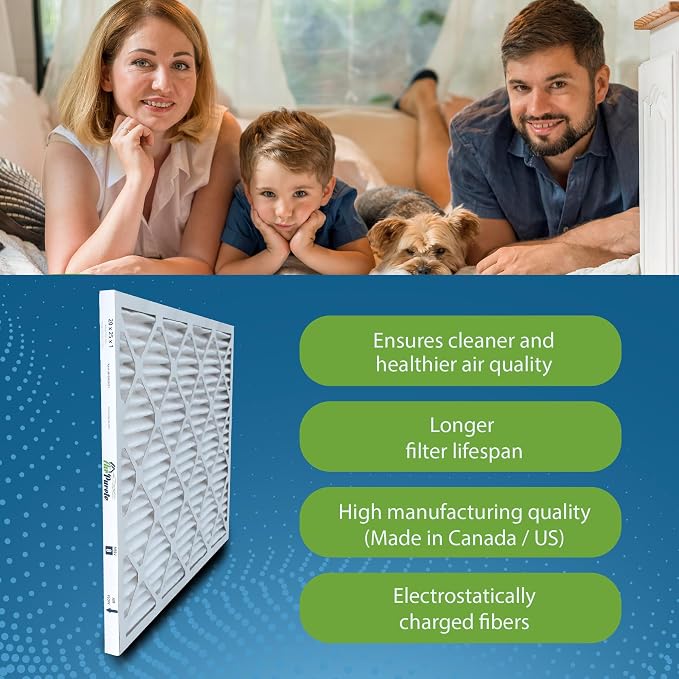 AirPurete 20x25x1 HVAC Furnace Air Filters | Actual Size: 19-1/2" x 24-1/2" x