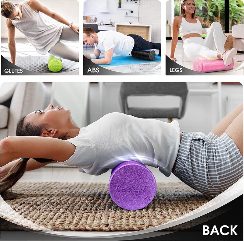 Yes4All EPP Exercise Foam Roller – Extra Firm High Density Foam Roller – Best for Flexibility and Rehab Exercises (12 inch, Black)