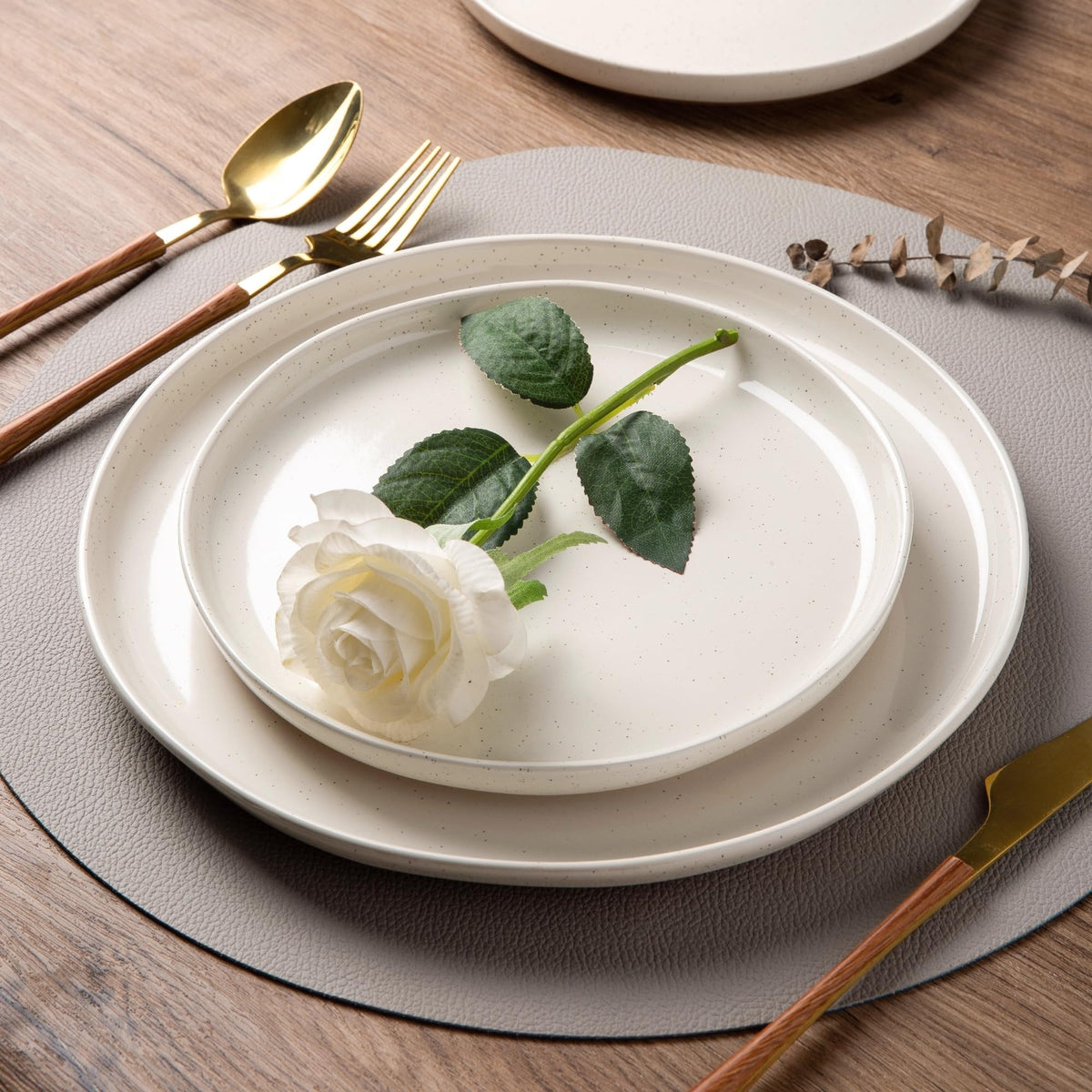 AmorArc Dinnerware Sets for 8, 24 Pieces Ceramic Plates and Bowls Set