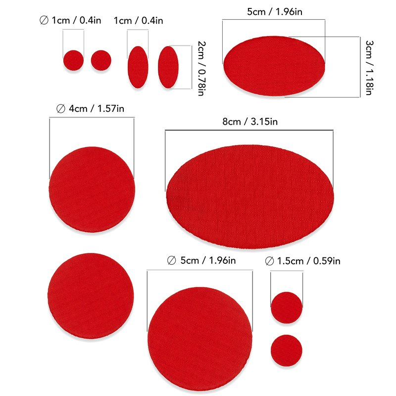 aZengear Repair Patches for Down Jackets - Waterproof, Pre-Cut, Self-Adhesive, Tear-Cold-Heat-Resistant Nylon Polyester Fabric to Fix Puffer Coats, Gear, Tents (11 Pieces, Red)