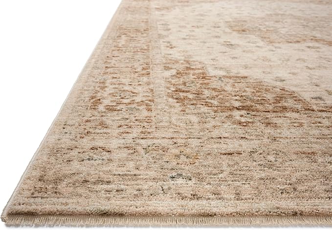Loloi Magnolia Home by Joanna Gaines Junie Collection JUE-04 Natural/Clay 2'-0" x 3'-0", .38" Pile Height, Accent Rug