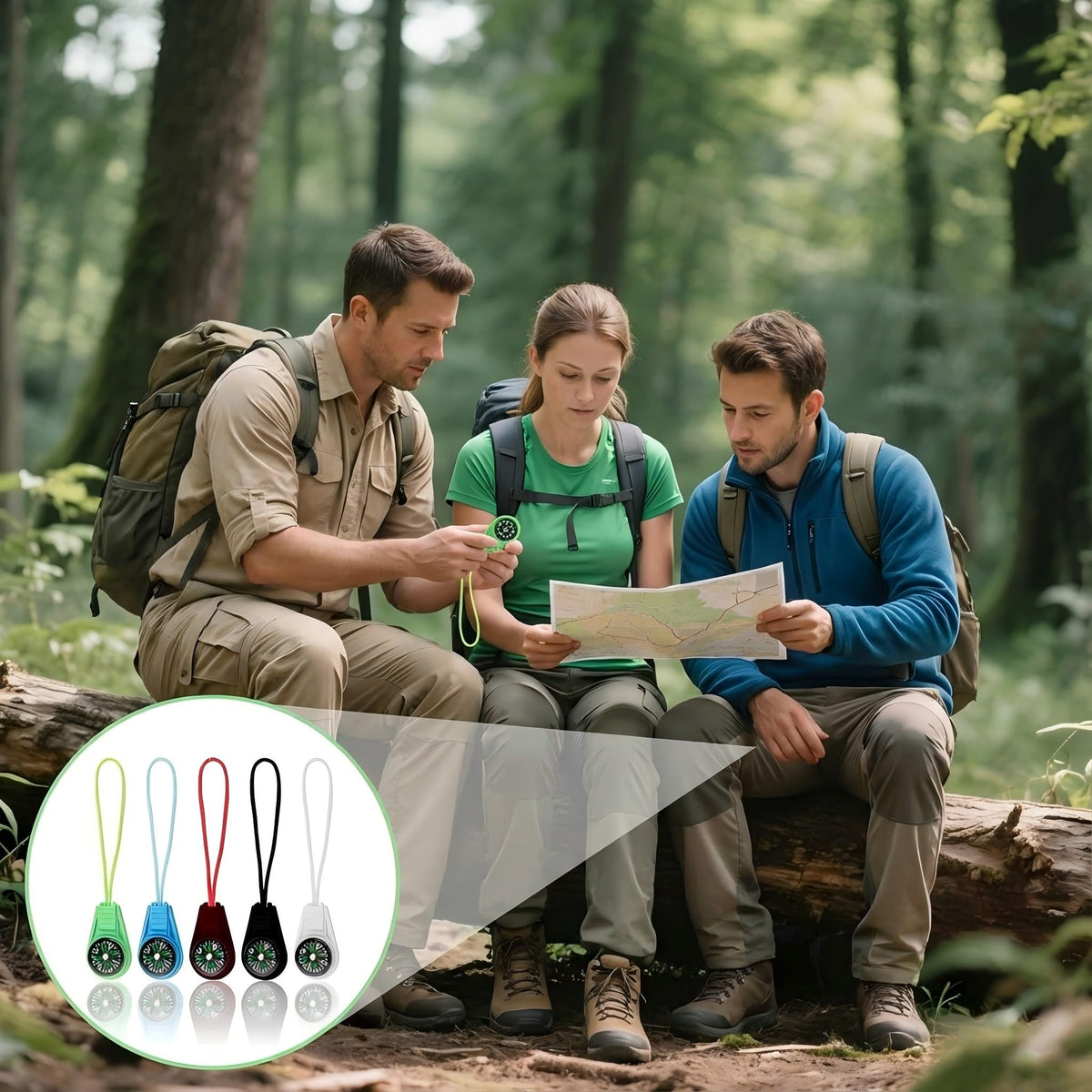 YENOVO 50 Pcs Mini Bulk Compass with Nylon Lanyard, 1 Inch Portable Direction Finder for Hiking, Camping, Travel, Emergency Kits, Backpack or Keychain Outdoor Accessories