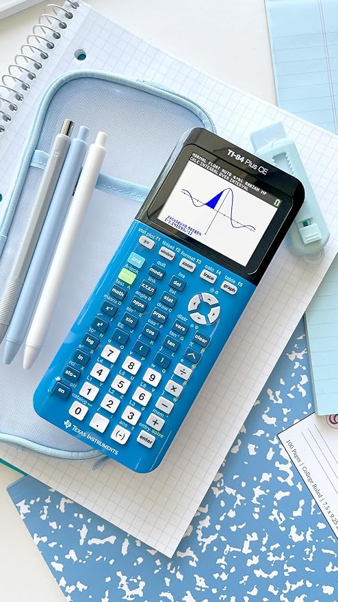 Texas Instruments TI-84 Plus CE Color Graphing Calculator, Bionic Blue Small
