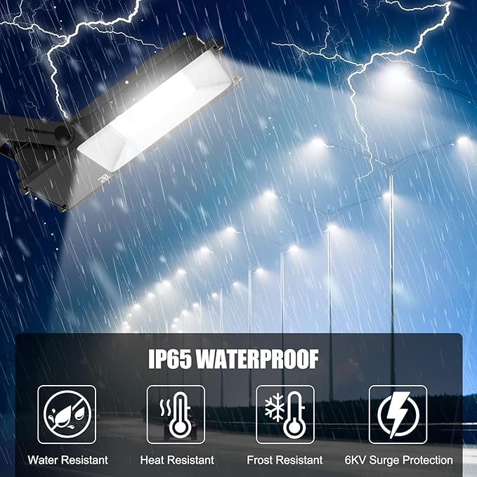 6 Pack 240W LED Flood Light Outdoor 33600LM 5000K ETL Listed Commercial Outdoor Lighting for Sports Fields, 100-277V Input IP65 Waterproof Exterior Floodlight for Stadium Yard Backyard