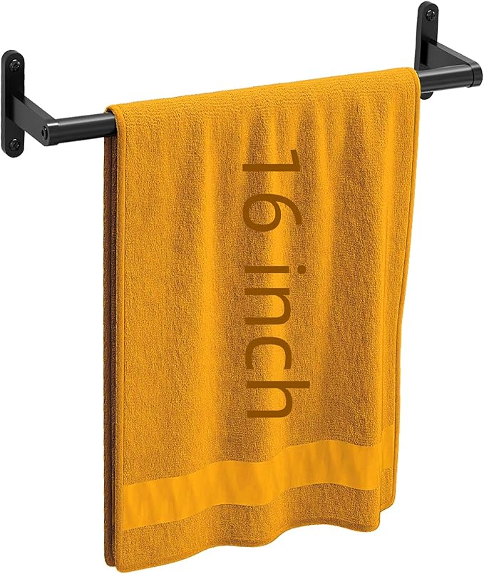 KLJKPA16 Inch Bathroom Towel Bar, Towel Racks for Bathroom Wall Mounted, Modern Heavy Duty Stainless Steel Hand Towel Holder, Single Bar, Black