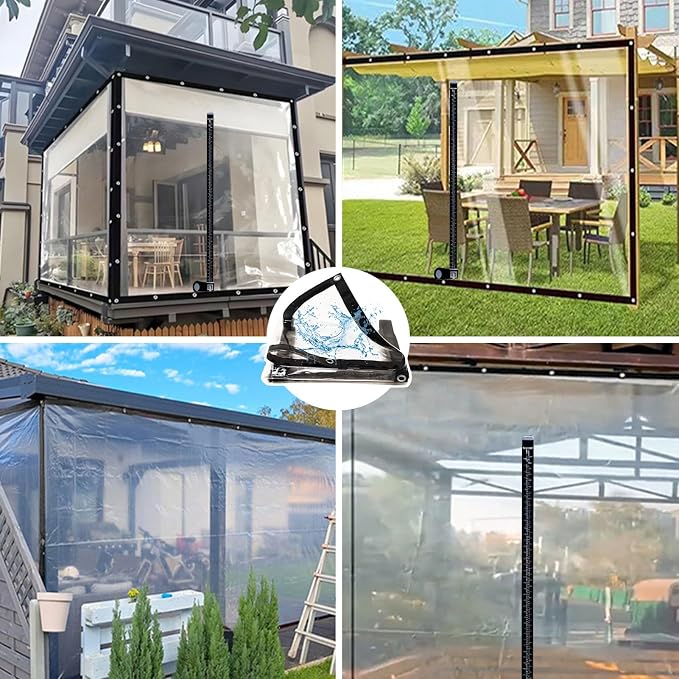 Curtain Patio Enclosure, Water Proof PVC Curtains
