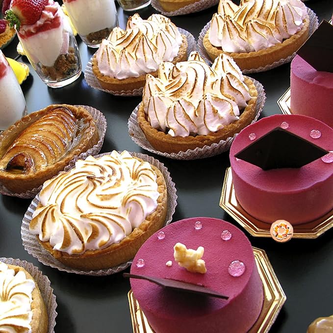 6 Inch Cake Pans Set of 4, Nonstick Aluminum Pans with 100 Parchment Paper
