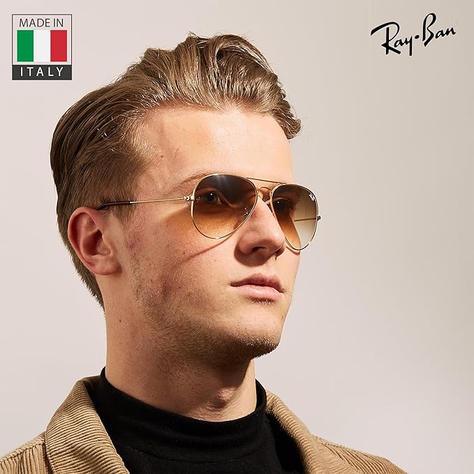 Ray-Ban RB3025 AVIATOR GRADIENT Pilot Shaped Sunglasses for Men & Women with Official RAYBAN Eyewear Kit