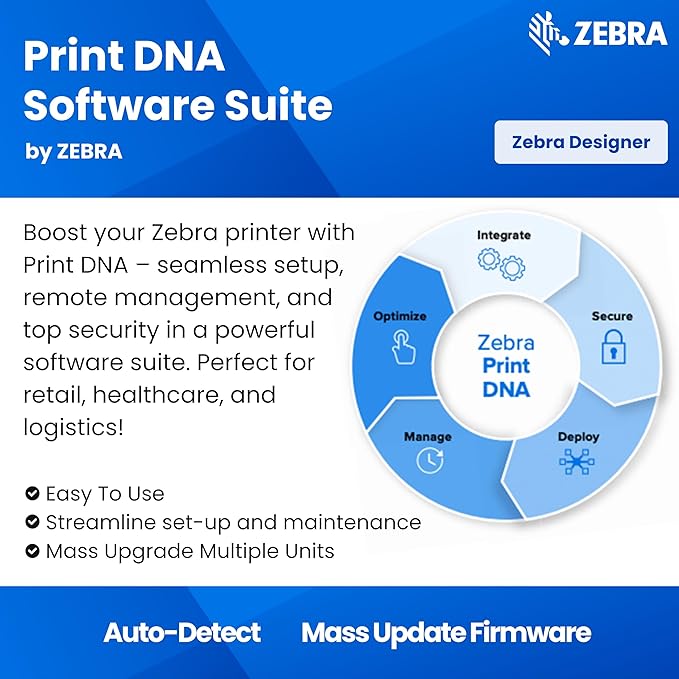 ZEBRA ZD421 Direct Thermal Desktop Printer 203 dpi Print Width 4-inch Wired USB and Ethernet Connectivity ZD4A042-D01E00EZ, No Thermal Ribbon Required
