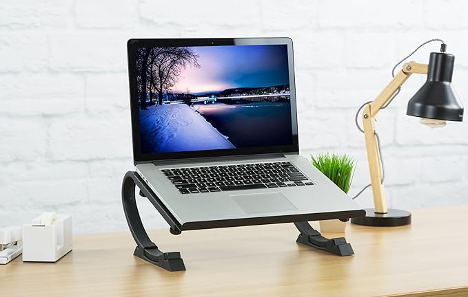 VIVO Black Fully Adjustable Curved Laptop, Notebook and Monitor Riser Stand STAND-V001N (Pack of 3)