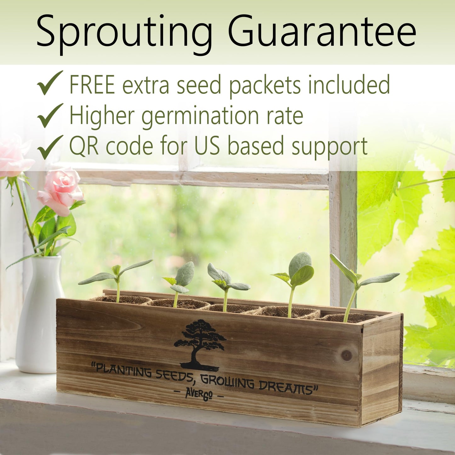 AVERGO Bonsai Tree Kit for Beginners – 5X Unique Japanese Bonzai Trees | Complete Indoor Starter Kit for Growing Plants with Bonsai Seeds, Tools & Planters – Gardening Gifts for Women & Men