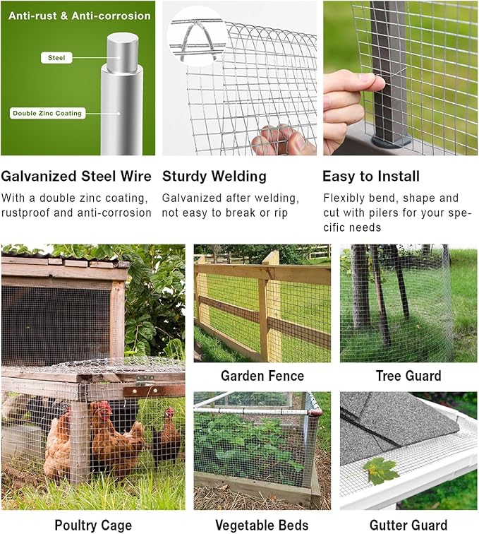 Livestock Fencing Roll Galvanised Welded Wire Mesh Roll Garden Chicken Wire