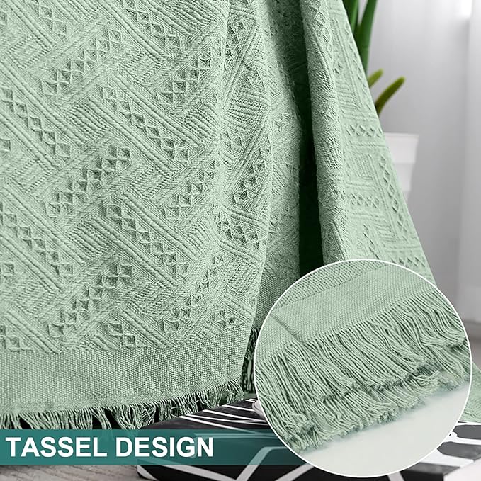 MYSKY HOME Sofa Covers, Sectional Couch Covers for 3 Cushion Couch, Geometrical Couch Cover Living Room Sofa Throws Sofa Slipcovers for Pets, Dogs(XX-Large, 91" x 134", Sage)