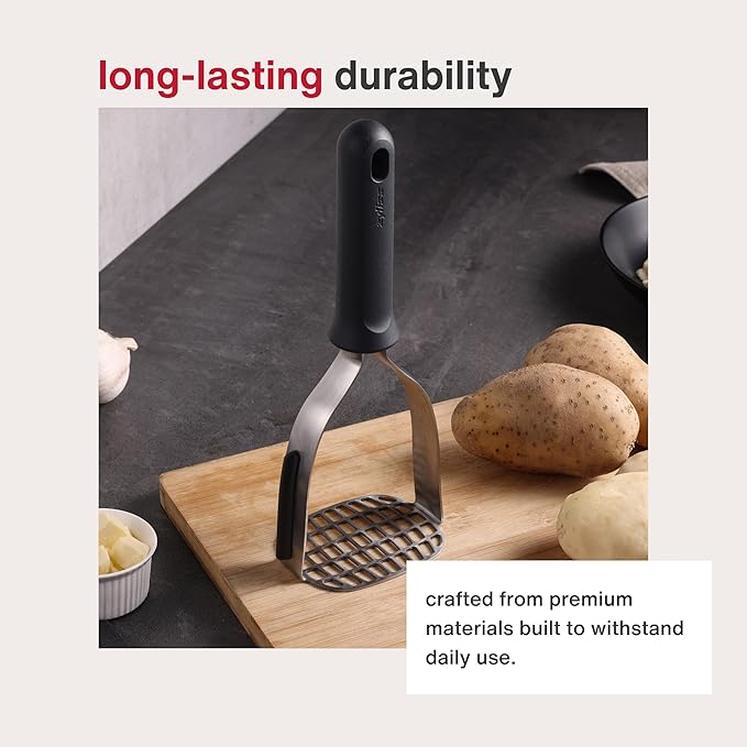 Zyliss Stainless Steel Potato Masher, Non-Slip Handle, 10"