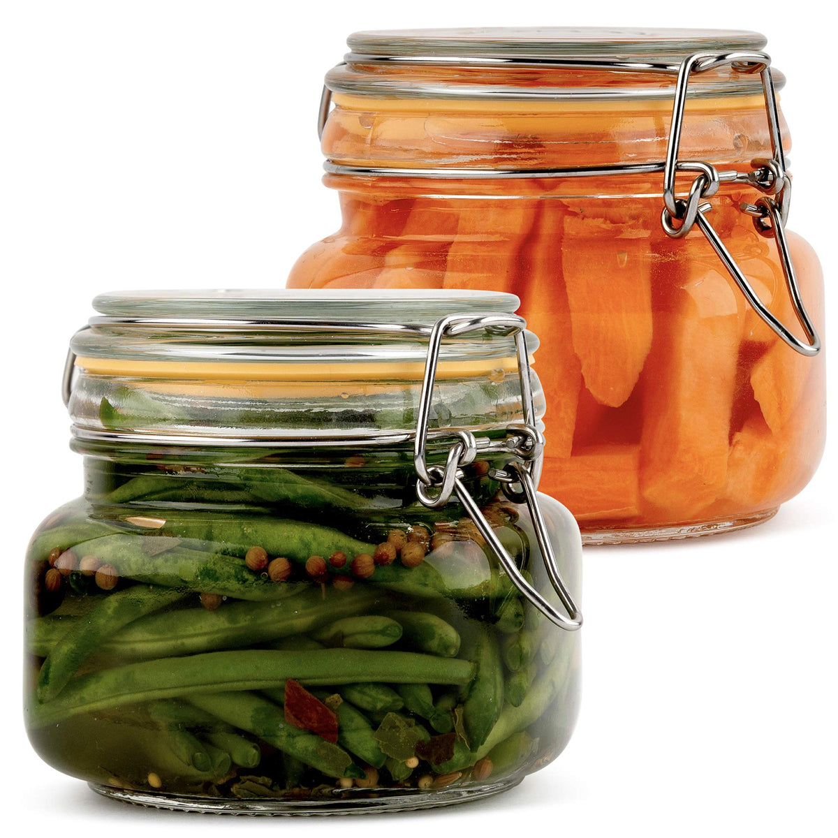 Galashield Glass Jars with Airtight Lids 67 oz [Set of 2]