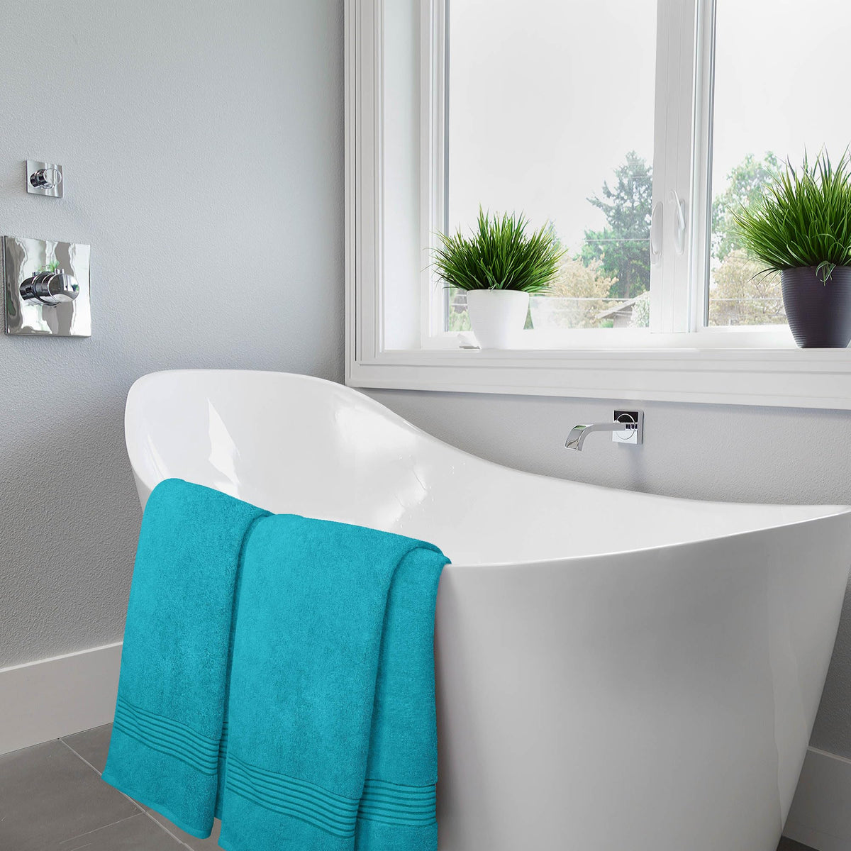 Utopia Towels Luxurious Bath Towels Set, 27x54 in, 4 Pack, Soft, Turquoise