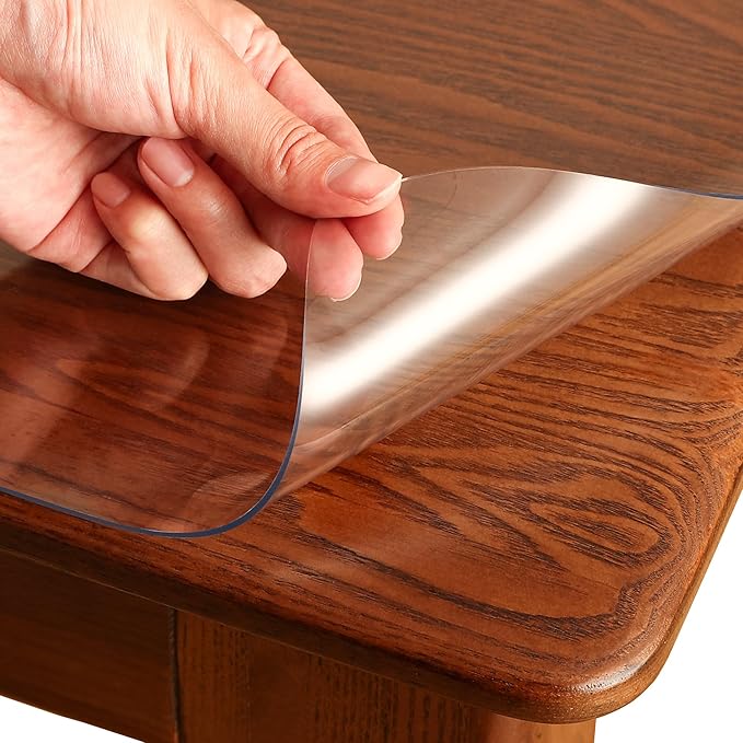 NAP2WELL Clear Table Cover Protector 16 x 42 Inch, 1.5mm Plastic Desk Mat