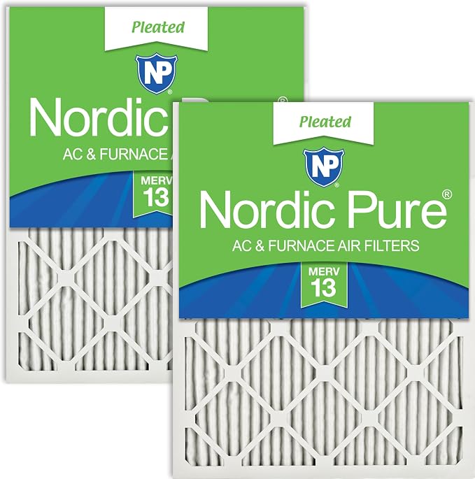 Nordic Pure 16x25x1 Pleated MERV 13 Air Filters 2 Pack