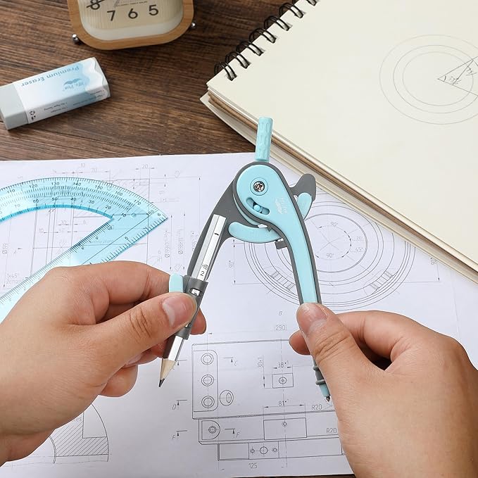 Mr. Pen- Compass and Protractor Set, Math Compass for Geometry and Drawing