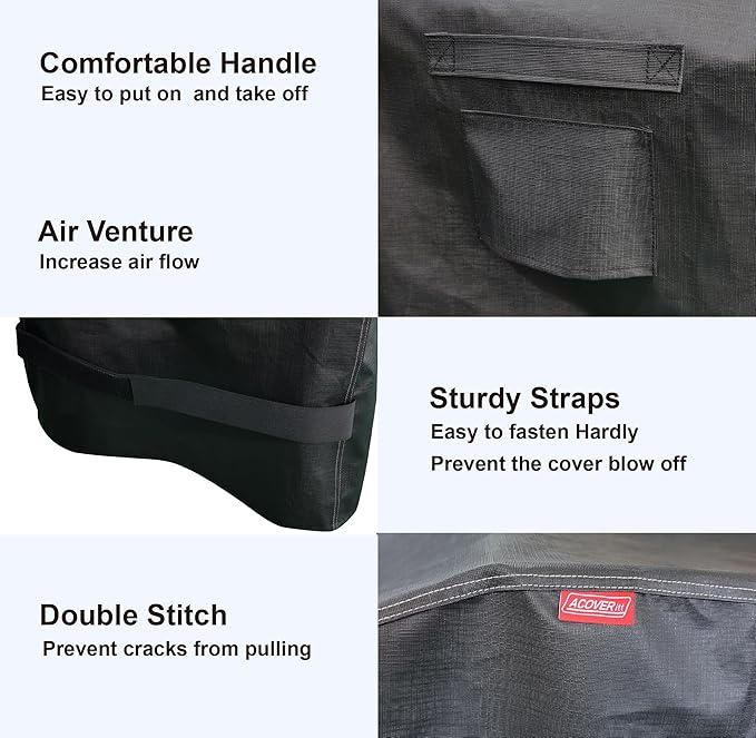 acoveritt RPET Fabric Cover for Flat Griddle Cover, Black；Fit Weber Premium 28" griddles with hoodgriddles with Hood.