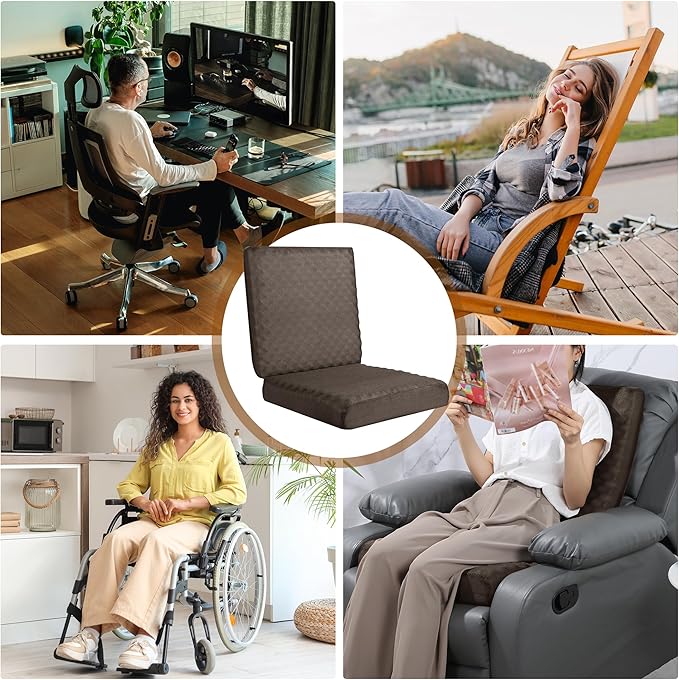 BALAPET Recliner Cushions for Long Sitting, Egg Crate Foam Recliner Cushion for Elderly Reduces Muscle Fatigue and Provides Air Flow, Extra Large Non-Slip Seat Cushion with Back Support(20*18*4in)