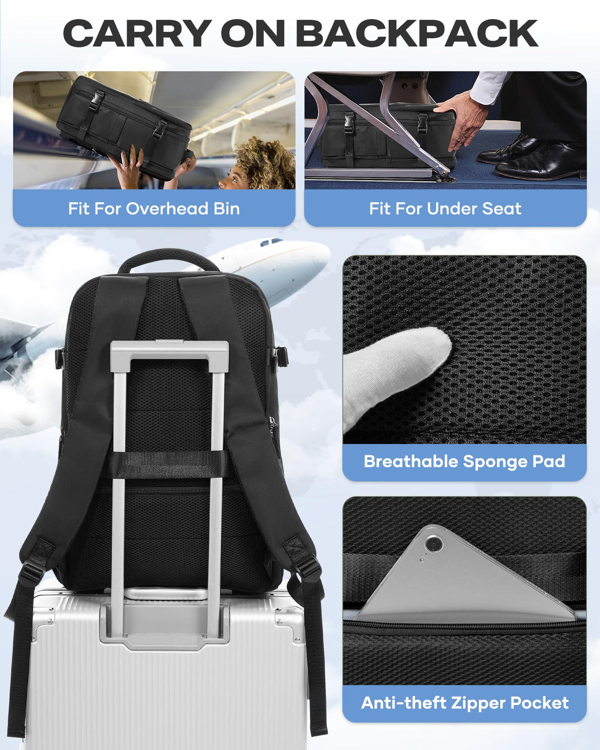 coofay Vacuum Backpack Travel with Pump Airbag Travel Backpack with Vacuum System Mochila de Viaje Compresion al Vacio Easyvacpack Vacpack Backpacks for Traveling Carry on Luggage