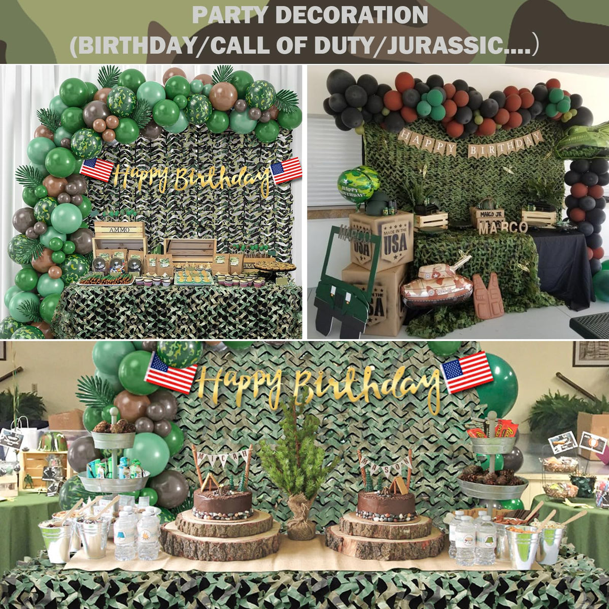Yeacool Camo Netting Camouflage Netting Bulk Roll Burlap Camo Tarp Sunshade Camo Net for Hunting Blind Military Dinosaur Birthday Theme Party Decoration (Woodland Camo, 4.9ft*3.28ft, 1.5m*1m)