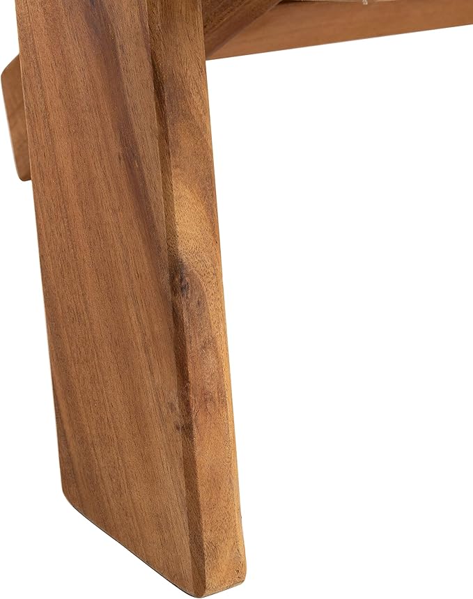SAFAVIEH PAT6760A Outdoor Collection Merlin Natural Retractable Foot Rest Adirondack Chair