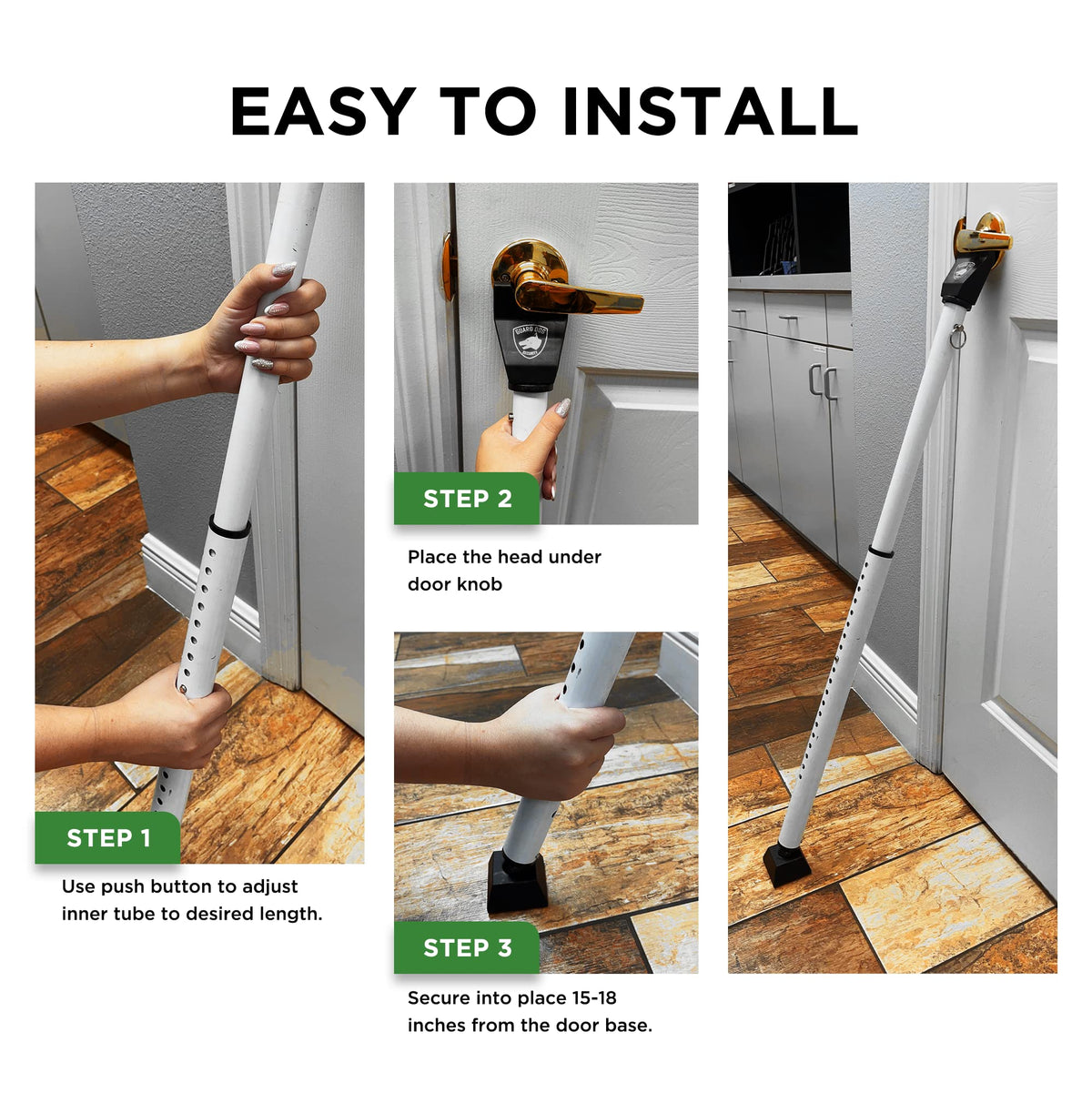 Sliding Door Security Bar, Door Jammer 2-in-1 Adjustable, Door Stoppers Security – 40 Different Adjustments, by Guard Dog Security