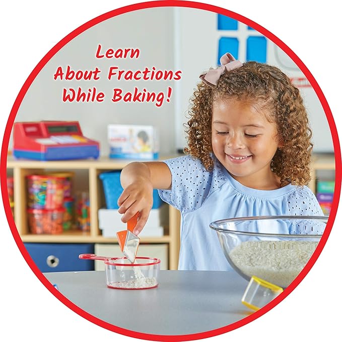 hand2mind Rainbow Fraction Measuring Cups, Set of 9, Ages 3+