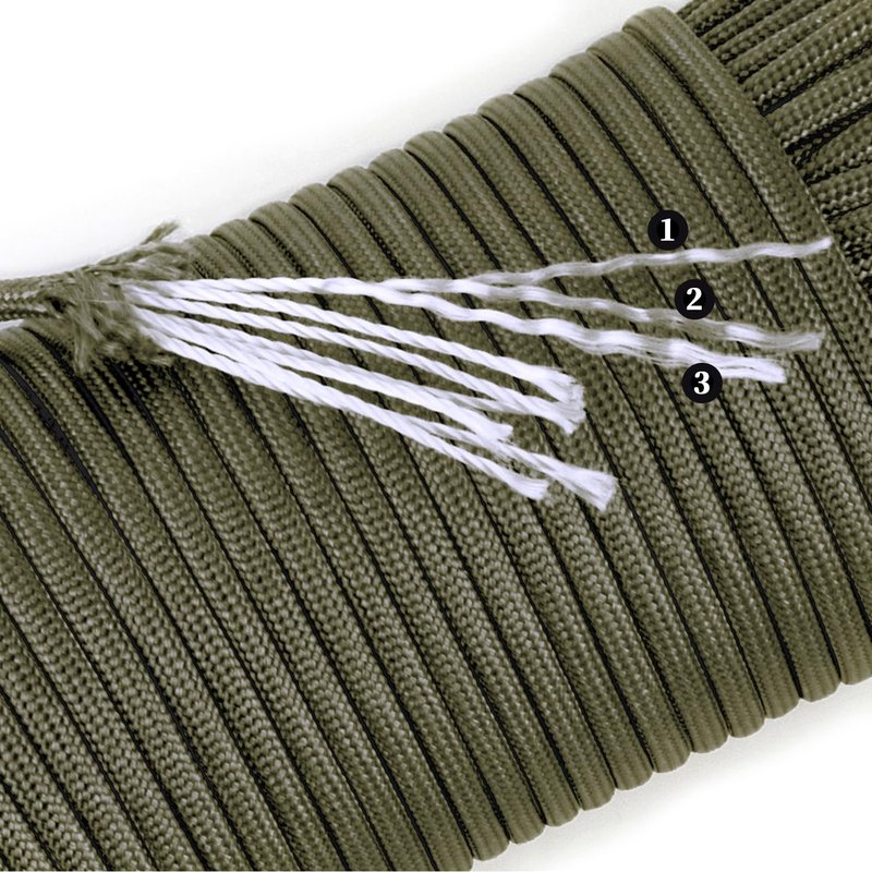 FISHLUND Paracord 550 lb, 7 Strand Paracord Rope 50ft 4mm, Nylon Parachute Cord for Camping, Desert Tan